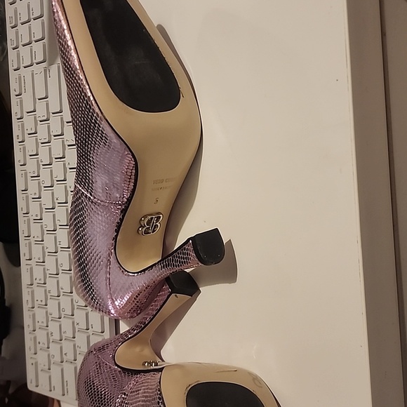 BEAUTIISOLES ABIGAIL SQUARE TOE PUMP IN PINK METALLIC SIZE 5 - Picture 4 of 6